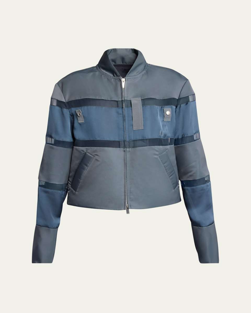 Sheer Two-Tone Bomber Jacket